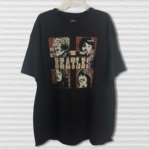 The Beatles Graphic Tee T-Shirt XXL Black Cotton